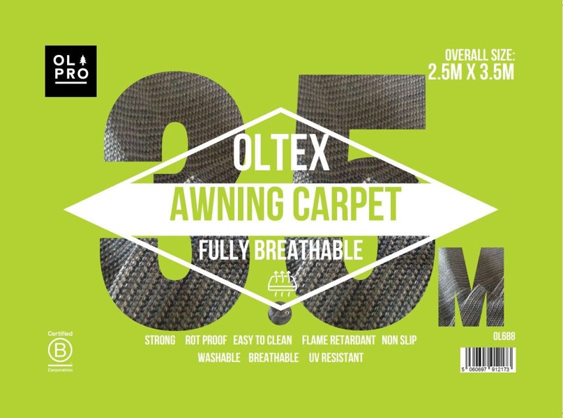 The front inset of the OLPRO OLTEX Breathable Awning Groundsheet 2.5m x 3.5m.