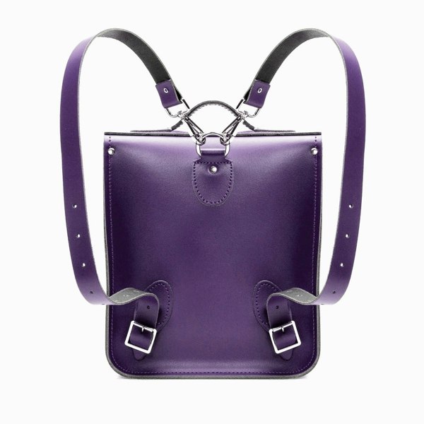 Zatchels Handmade Leather City Backpack - Purple