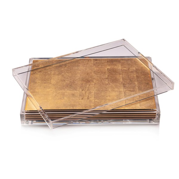 Servebox Clear Silver Leaf Gold - Posh Trading Company  - Interior furnishings london