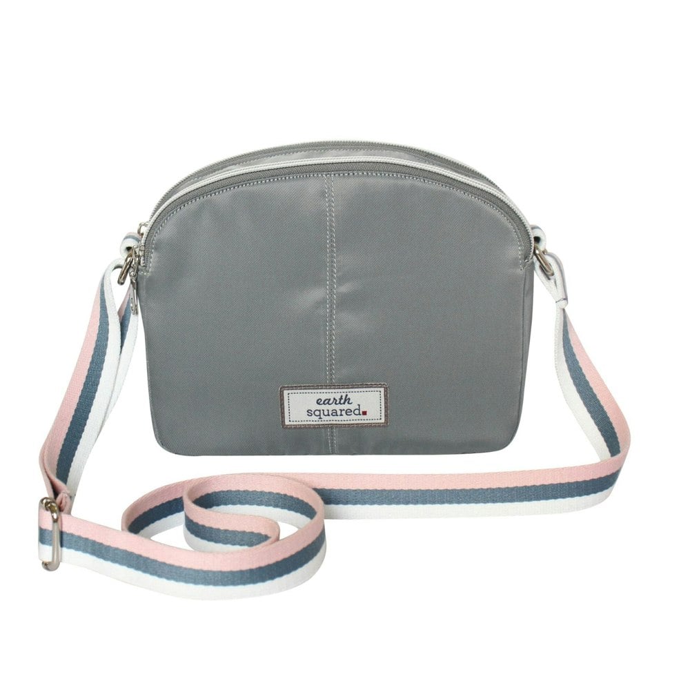 Earth Squared Lightweight Crossbody Bag with A Striped Strap