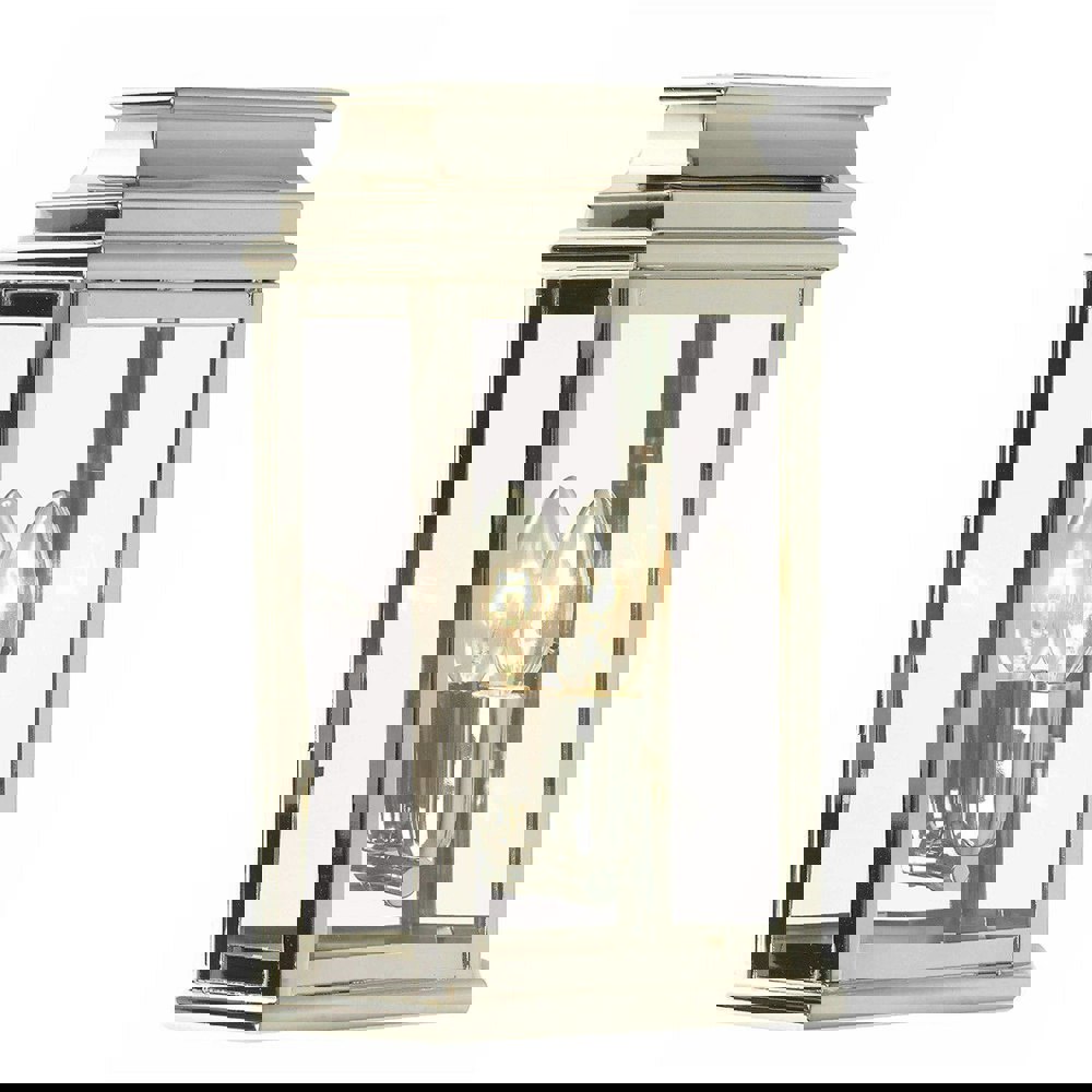 Outdoor IP44 Wall Light Highly Polished Nickel LED E27 100W d02506 Loops