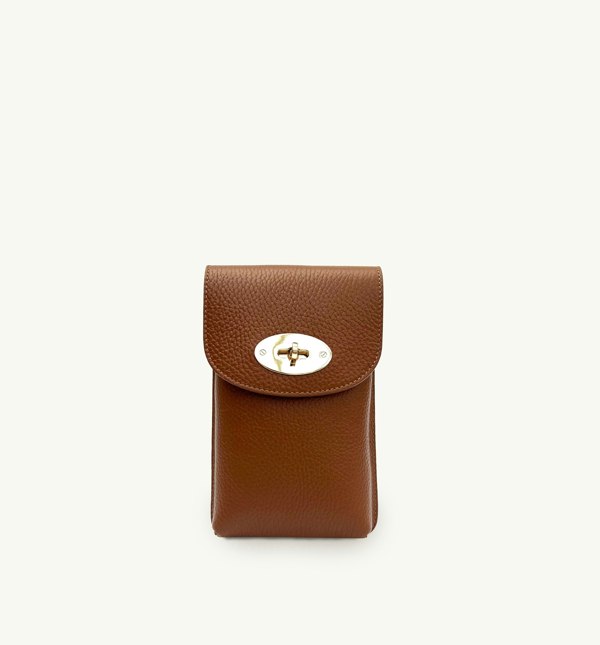 Apatchy London Tan Frankie Leather Phone Bag