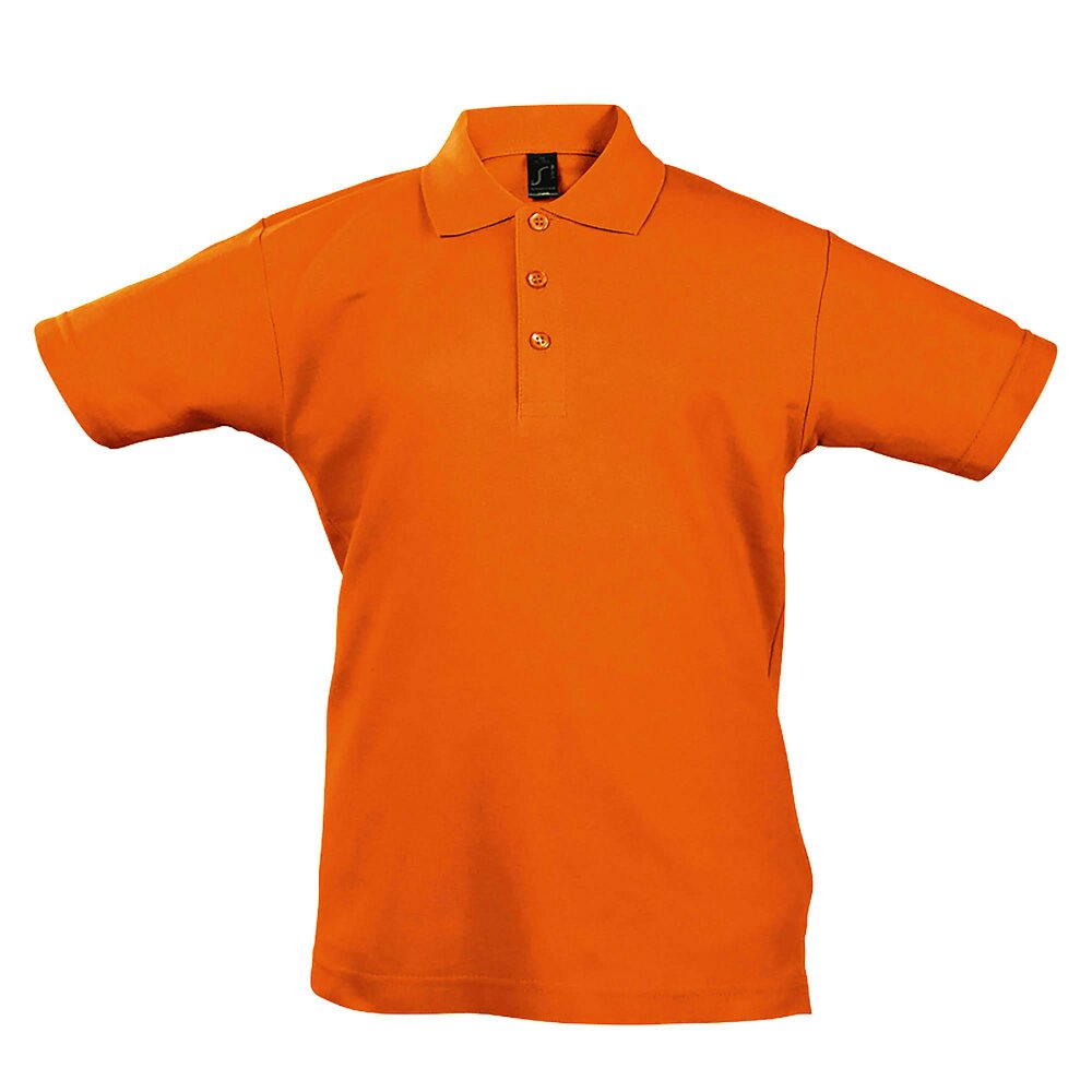 SOLS Kids Unisex Summer II Pique Polo Shirt - Orange - Orange - 100% Cotton