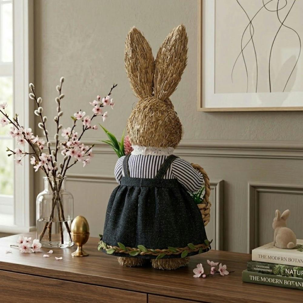 Garden Greatness Springtime Mrs Straw Bunny Basket Decoration