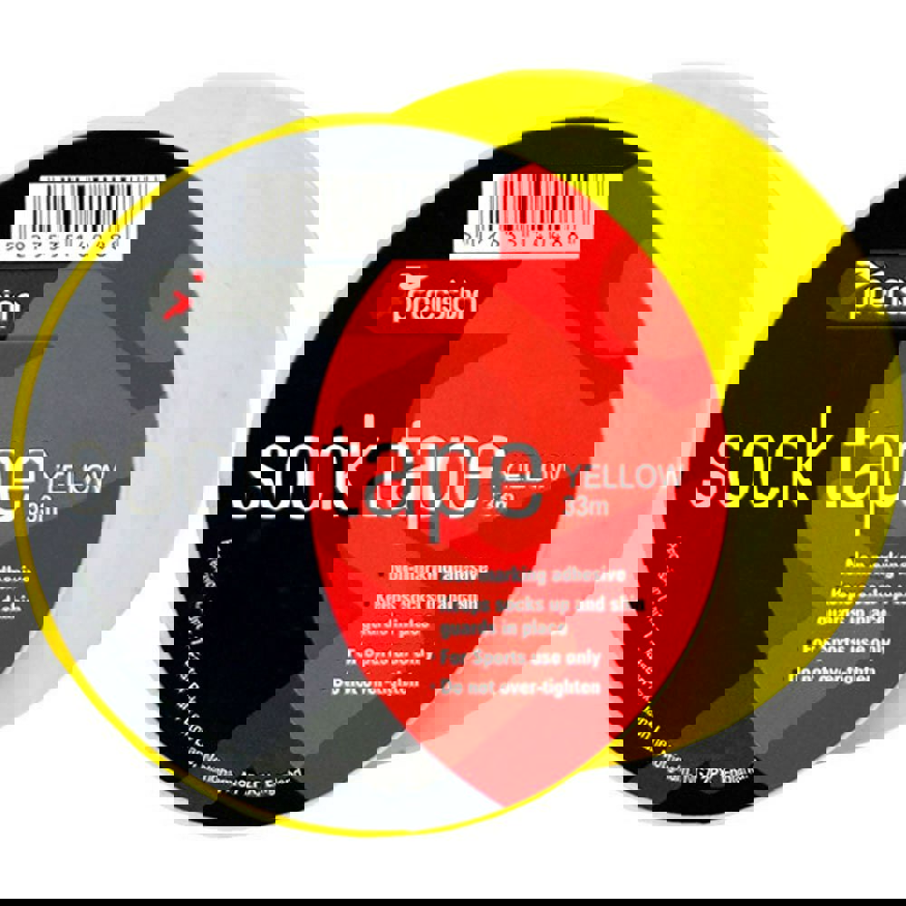 10 PACK - 19mm x 33m YELLOW Sock Tape - Football Shin Guard Pads Holder Tape