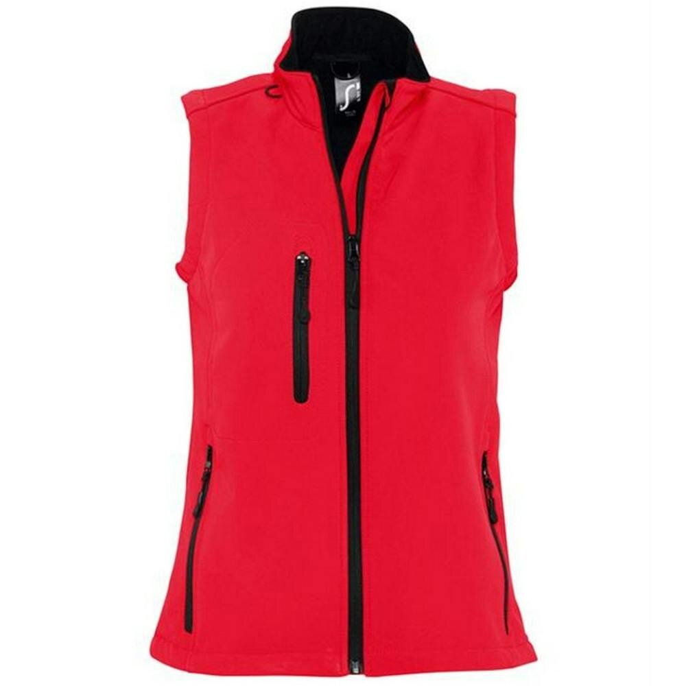 SOLS Womens/Ladies Rallye Soft Shell Bodywarmer Jacket - Red - Red - 94% Polyester/6% Elastane
