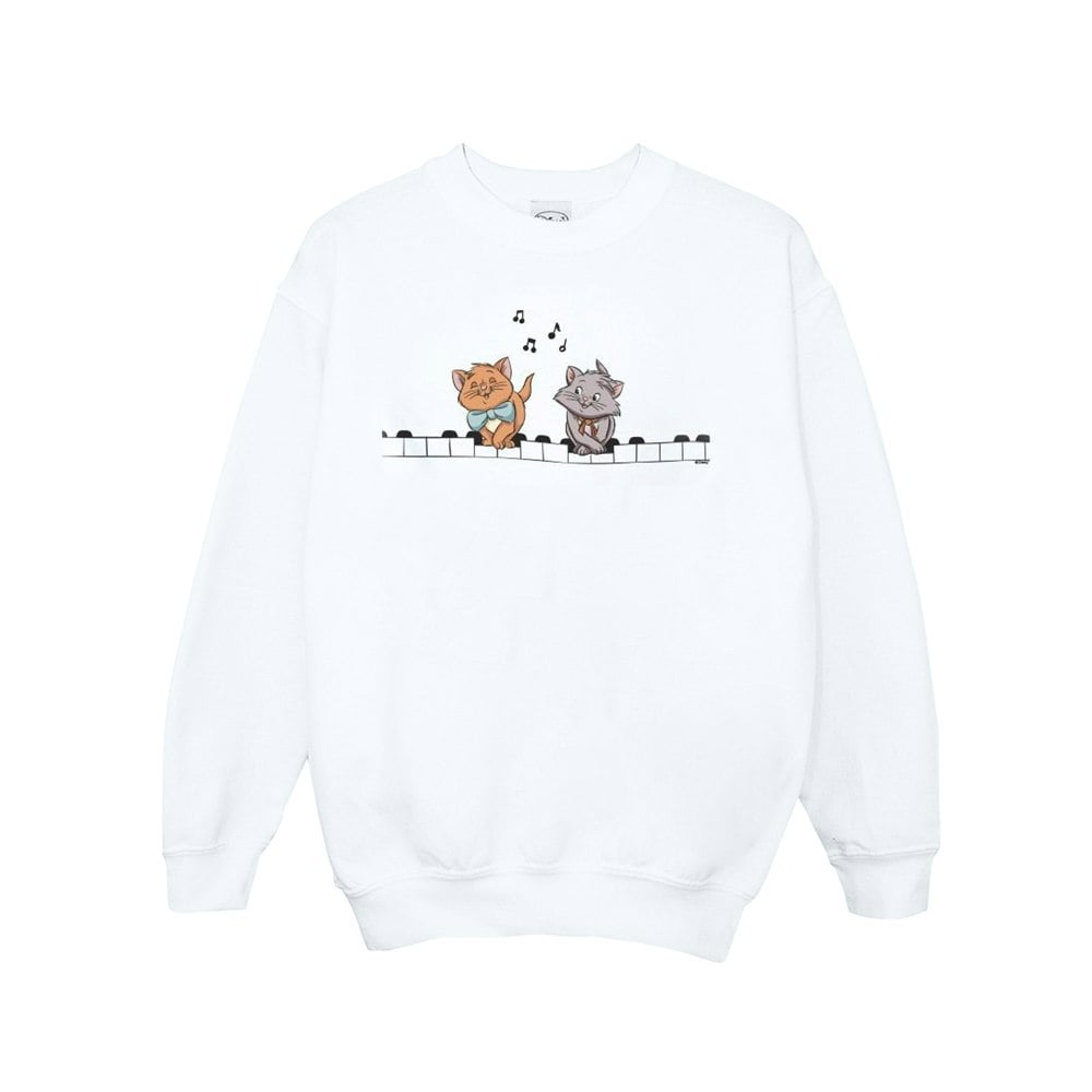 Disney Boys The Aristocats Piano Players Sweatshirt - White