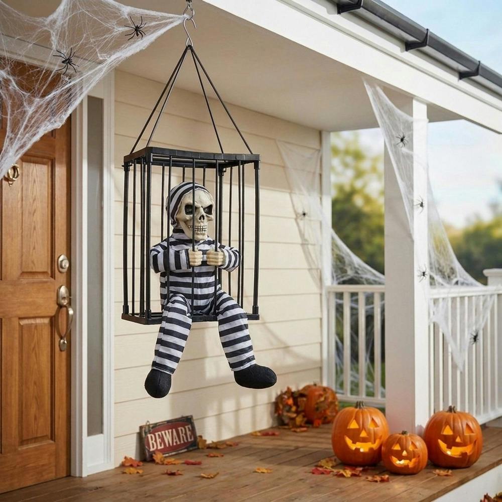 Garden Greatness Animated LED Caged Skeleton Prisoner