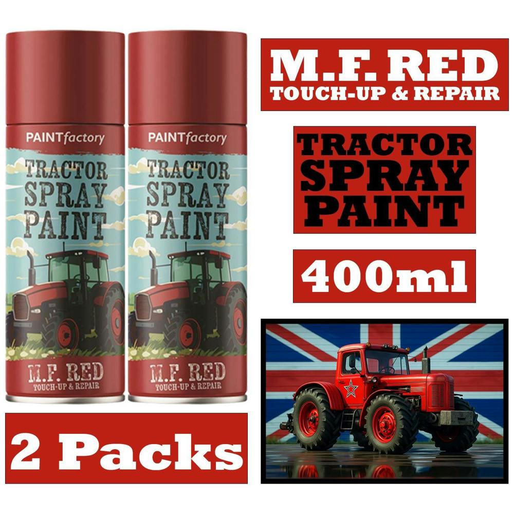 Paint Factory 2X - Tractor Spray Paint Massey Ferguson Red 400ml