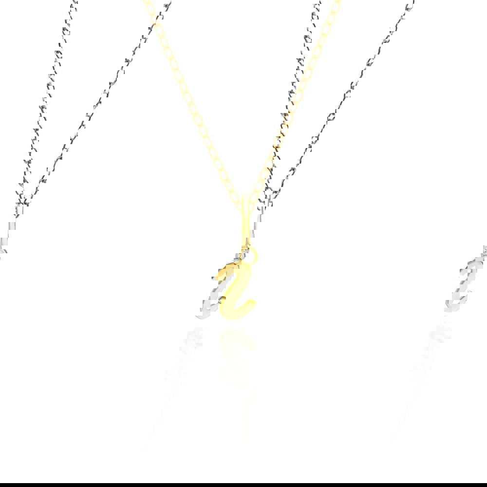 191P0780019 Alphabet Letter I Diamond pendant in 9ct Yellow Gold Front