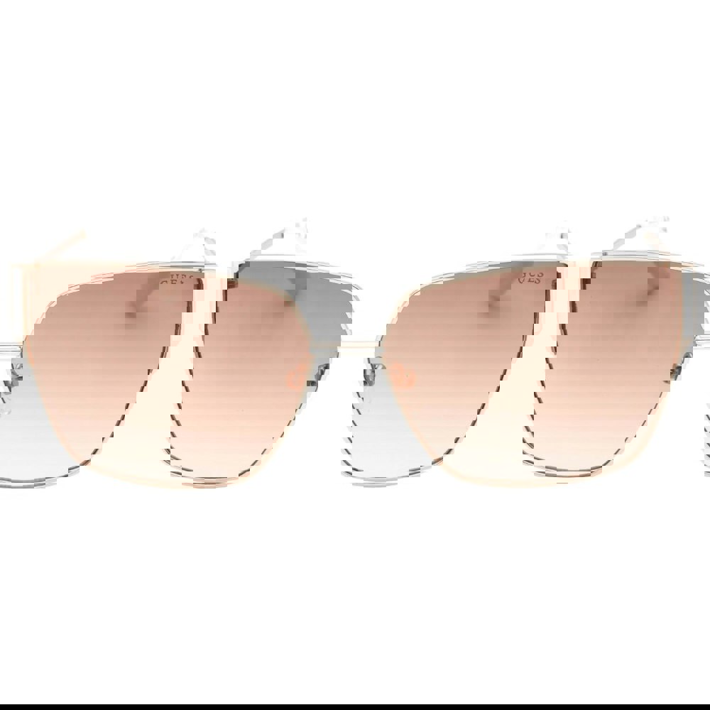 Guess Gradient Brown Lensed Matte Rose Gold Sunglasses