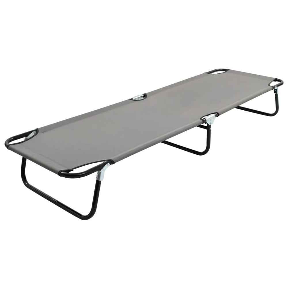 Berkfield Folding Sun Lounger Grey Steel