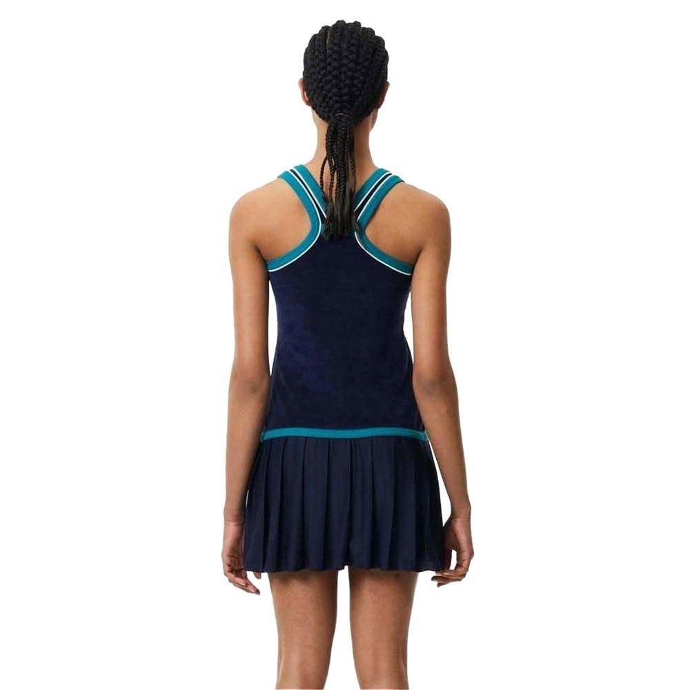 Lacoste Womens/Ladies French Terry Cross Back Slim Dress - Blue