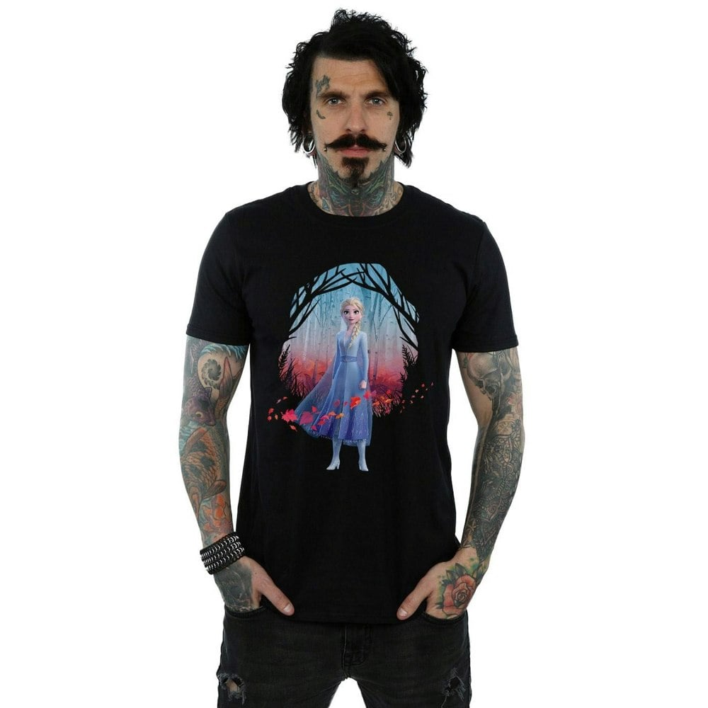 Disney Mens Frozen 2 Elsa Find The Way T-Shirt - Black