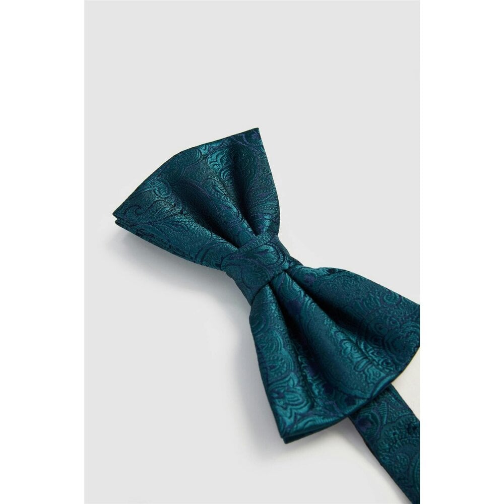 Antique Rogue Teal Paisley Bow Tie