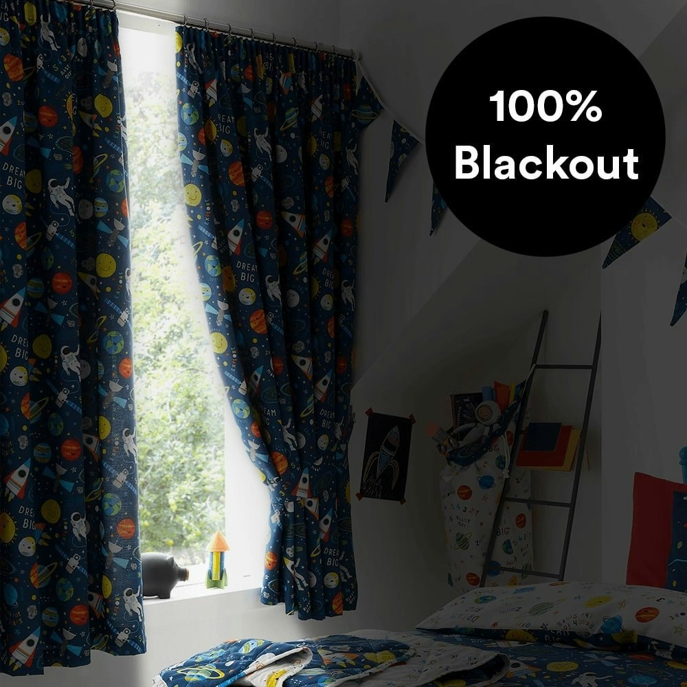 Space Explorer Thermal Blackout Curtains - Happy Linen Company