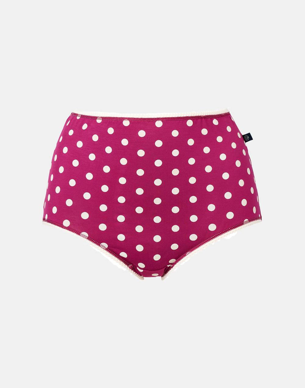 British Boxers Women's Bamboo Full Brief – Rhubarb Polka