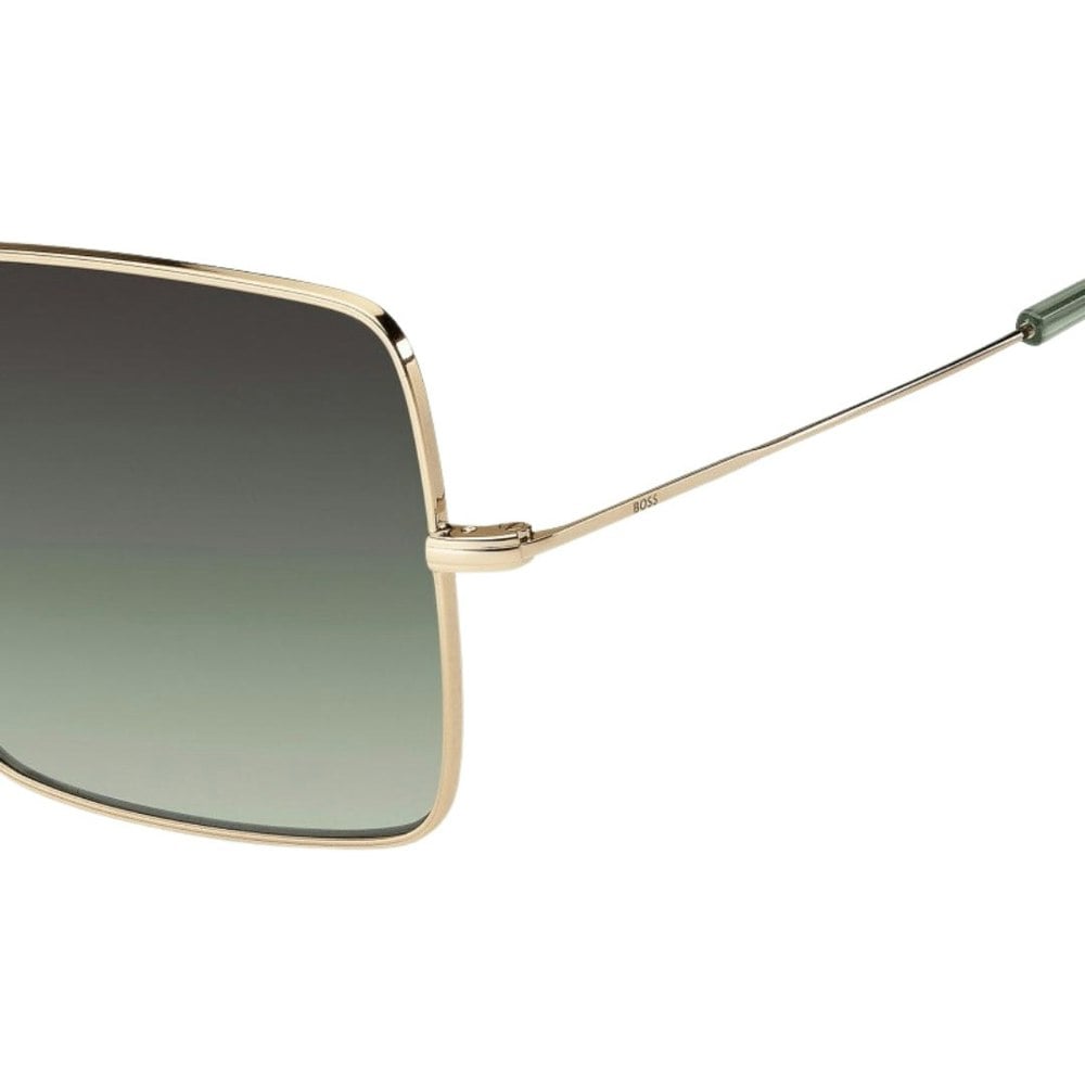 Hugo Boss Rose Gold Metal Frame Grey Green Lensed Sunglasses