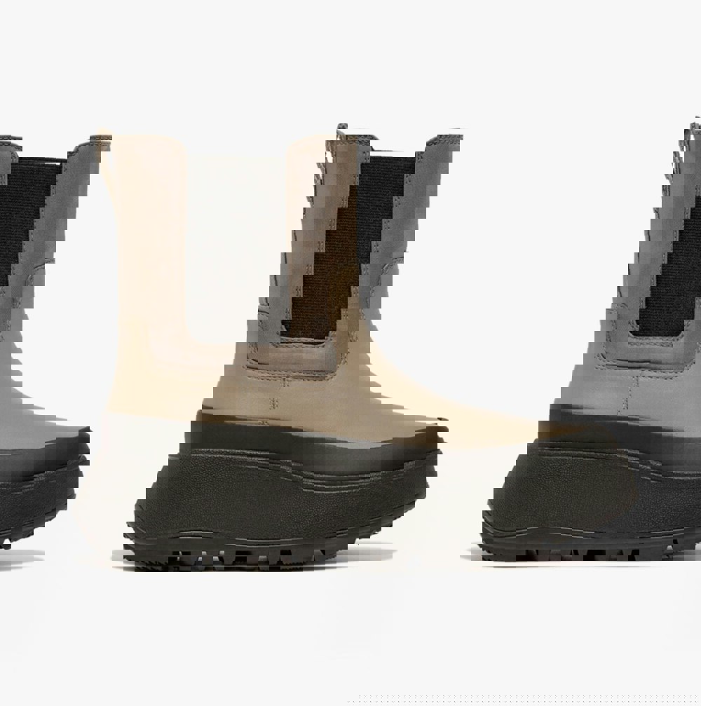 FitFlop F-MODE FLATFORM Womens Chelsea Boots Minky Grey