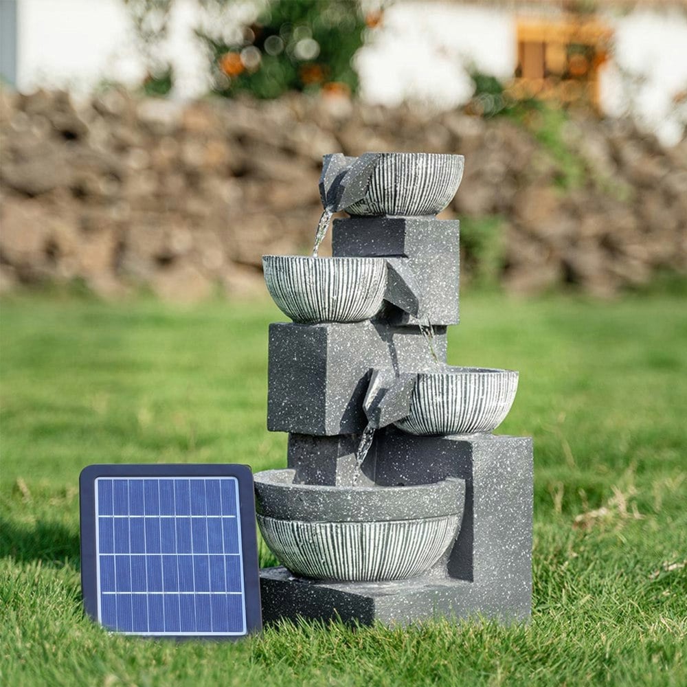 Height 47CM Outdoor Fountain Garden Decoration Solar Powered Water Feature Fountains & Waterfalls Living and Home 2.0New