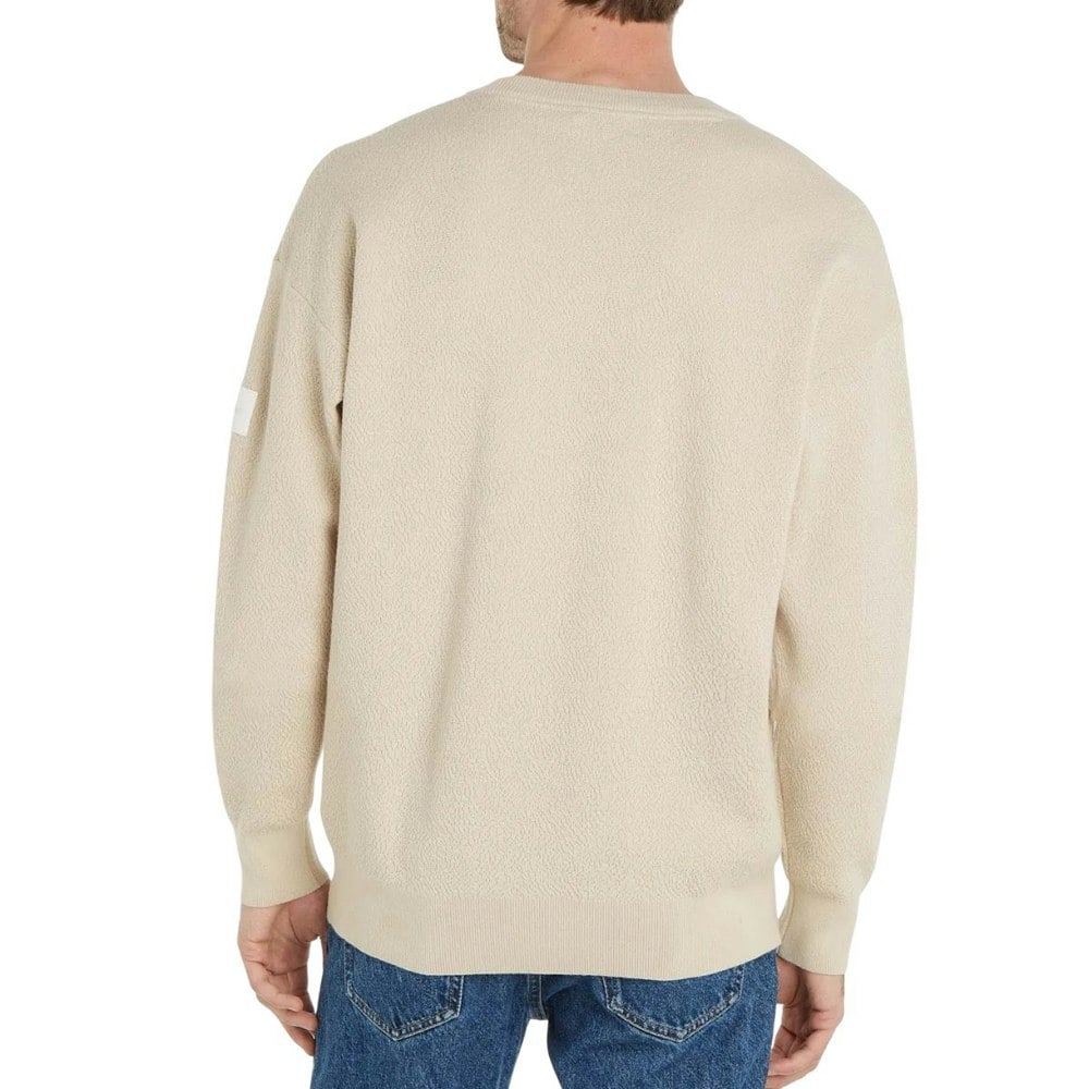 Calvin Klein Mens Natural Structure Crew Neck Sweatshirt - Beige