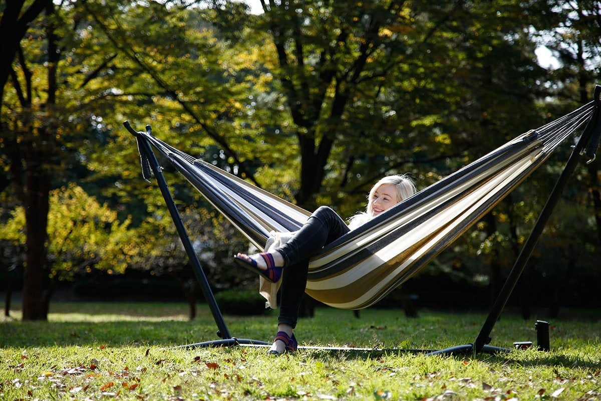 Vivere's Combo - Double Desert Moon Hammock with Stand (9ft)