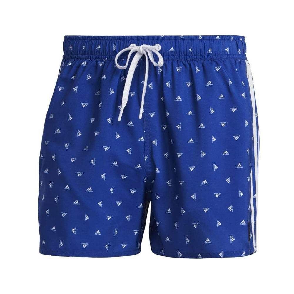 Adidas Mens CLX Mini Logo Swim Shorts - Blue/White