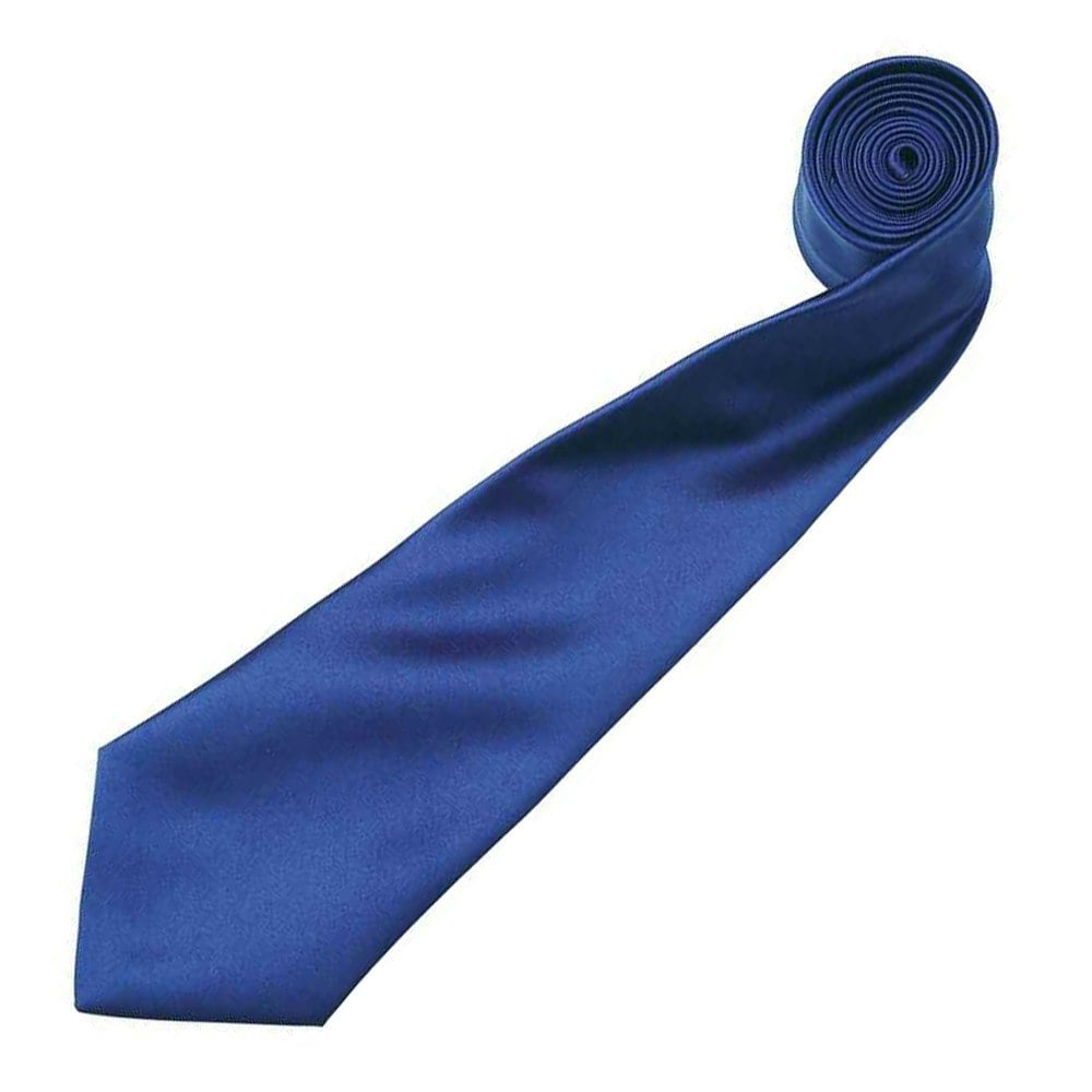 Premier Mens Plain Satin Tie (Narrow Blade) - Marine Blue