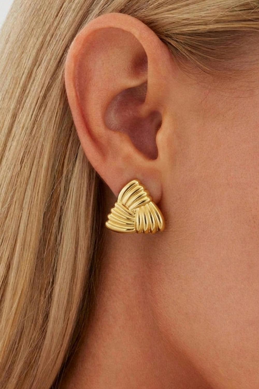 Serla Gold Plated Triangle Earrings