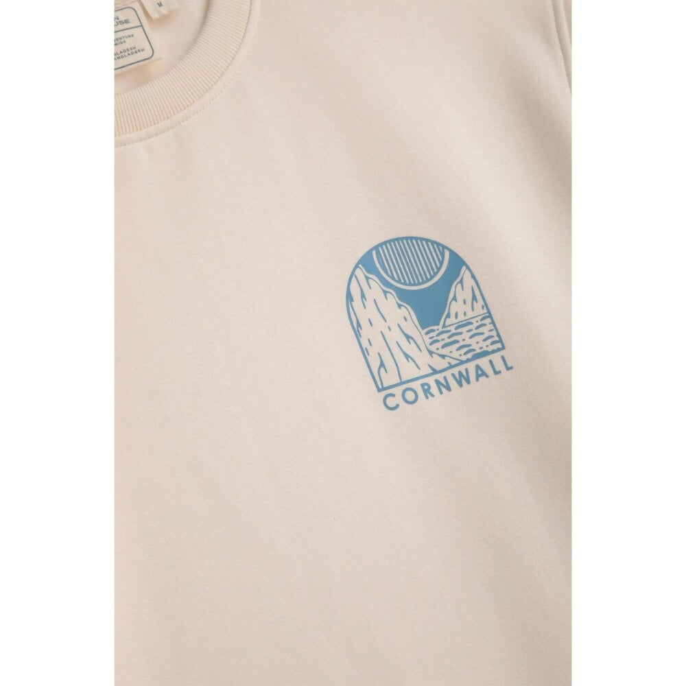 Mountain Warehouse Mens Cornwall Graphic Print Lightweight Sweatshirt - Off White