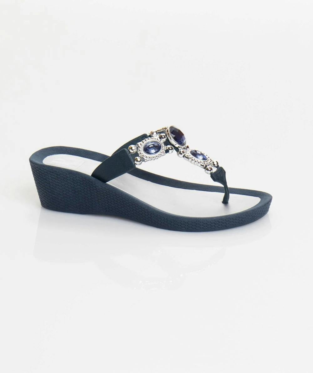 Pia Rossini Appollo -  Jewelled Wedge Sandal