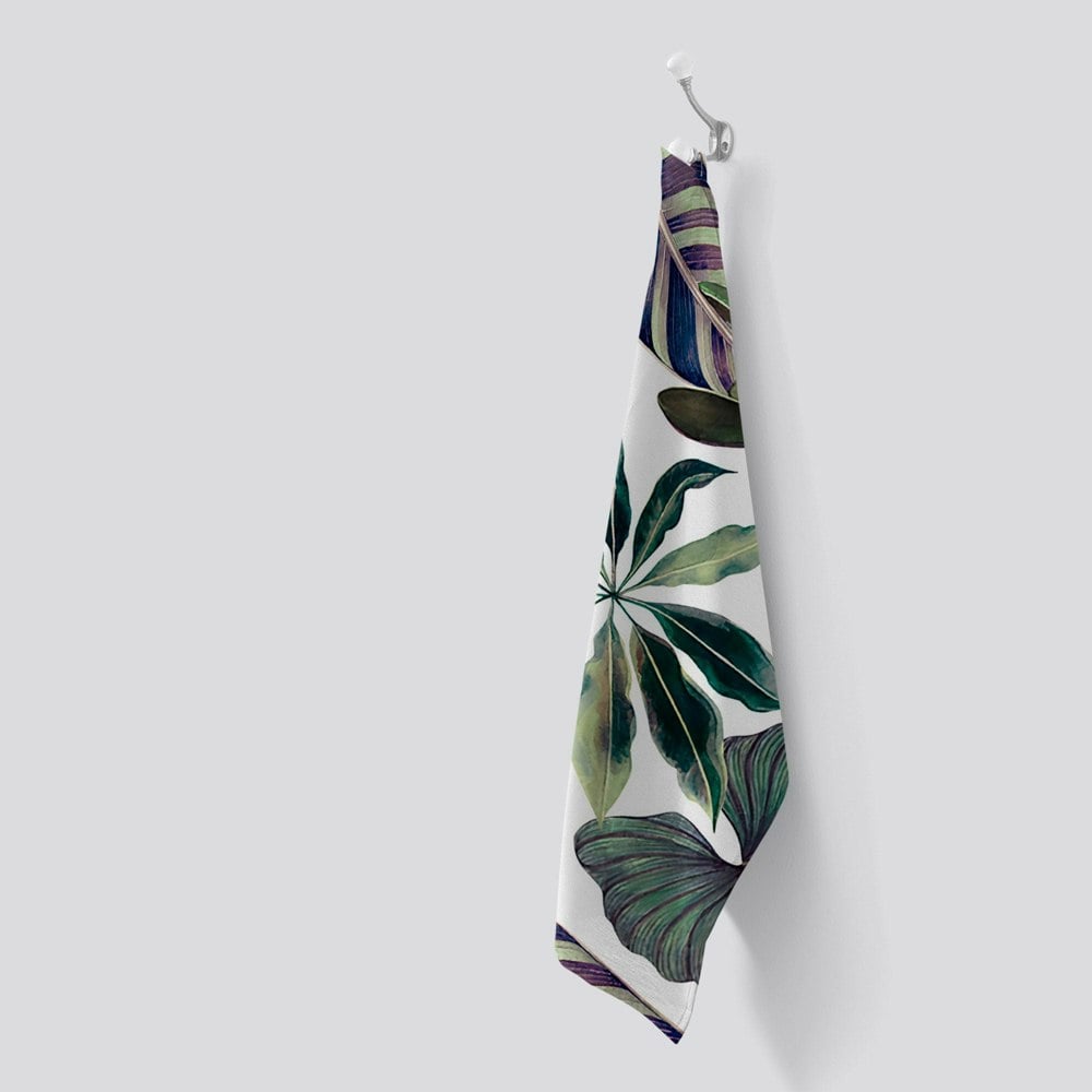 Warren Reed Watercolor Tropical Leaf Tea Towel