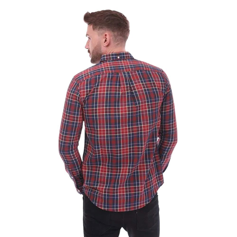 Farah Mens Edina Checked Oxford Shirt - Red
