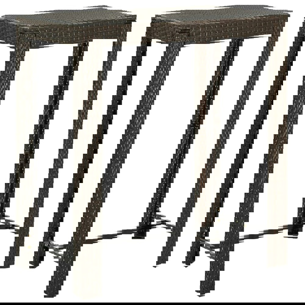 Berkfield Garden Bar Table Brown 100x60.5x110.5 cm Poly Rattan