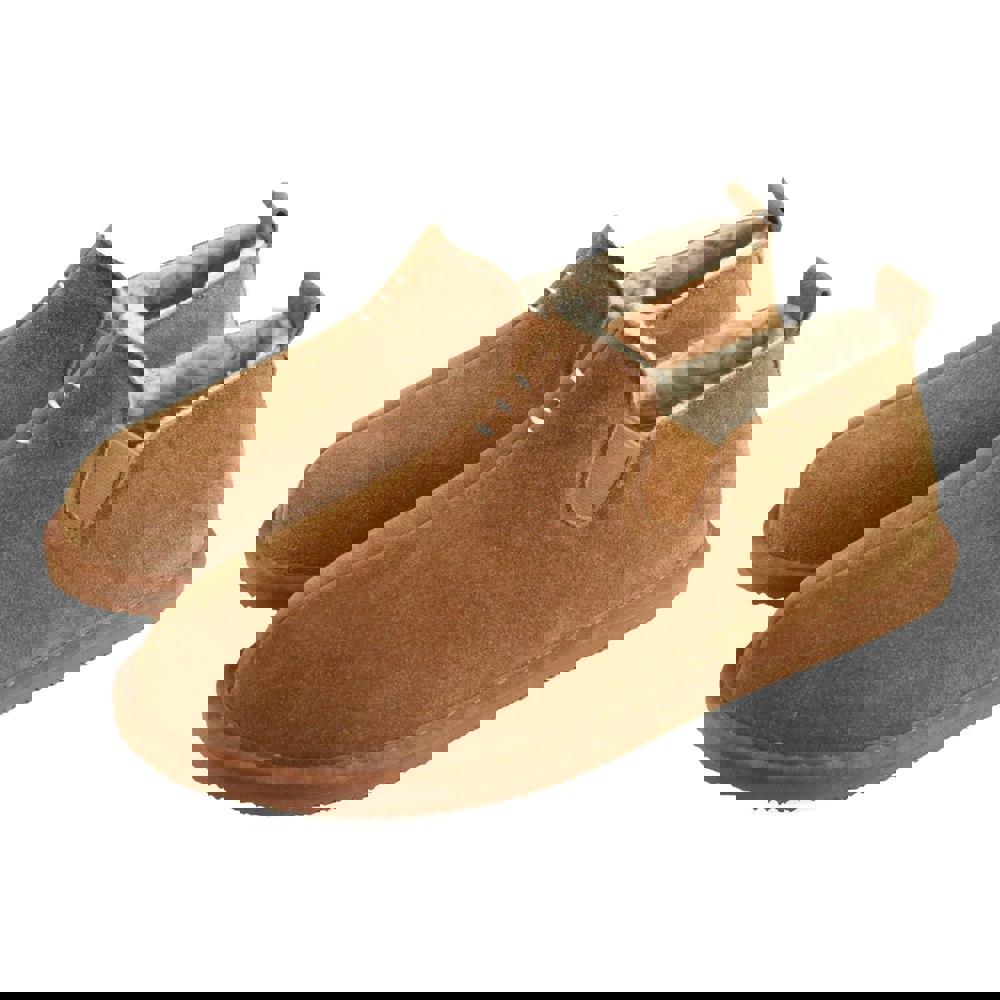 Eastern Counties Leather Mens David Suede Hard Sole Slipper Boots - Chestnut
