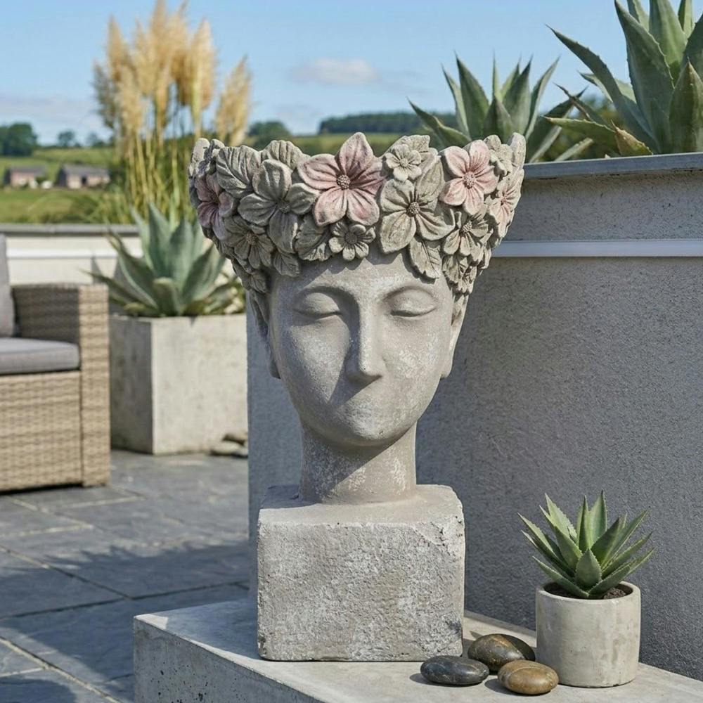 Garden Greatness Maison Floral Petal Face Lady Planter Pot