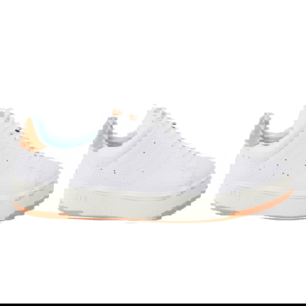 Superga Unisex Adult 4833 Lendl Leather Trainers - White/Melon Orange/Azure Ice