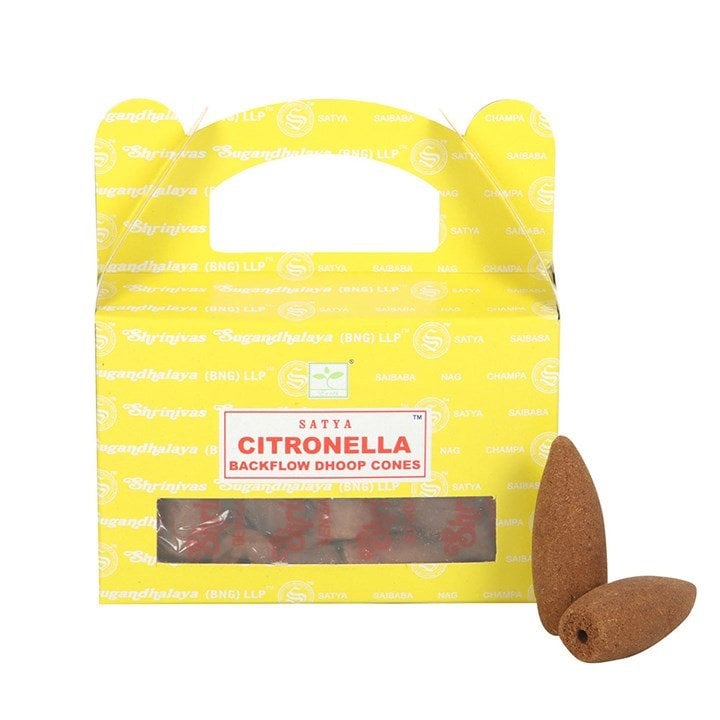 Serano 12 Packs of Citronella Backflow Dhoop Incense Cones by Satya