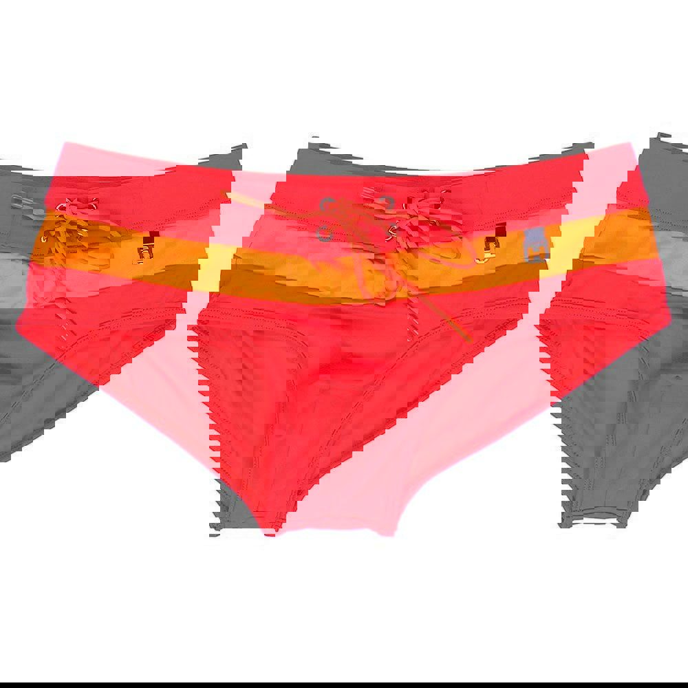 Hom Barbado Swim Midi Briefs, Red