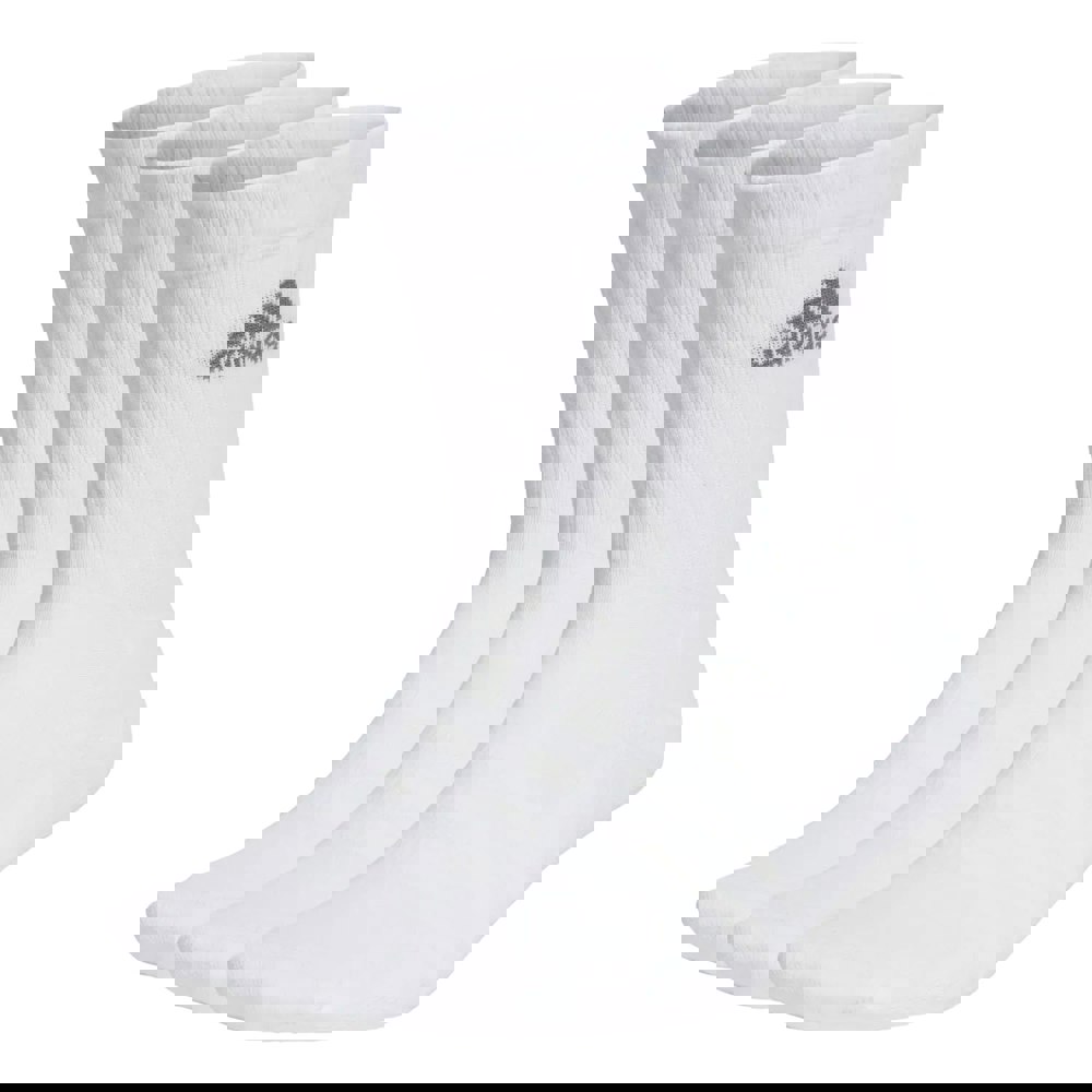 Adidas Unisex Adult Logo Cushioned Crew Socks (Pack of 3) - White/Grey