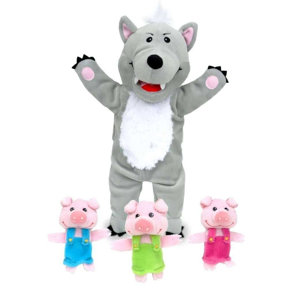 Fiesta Crafts Big Bad Wolf With 3 Little Pigs Hand Puppet