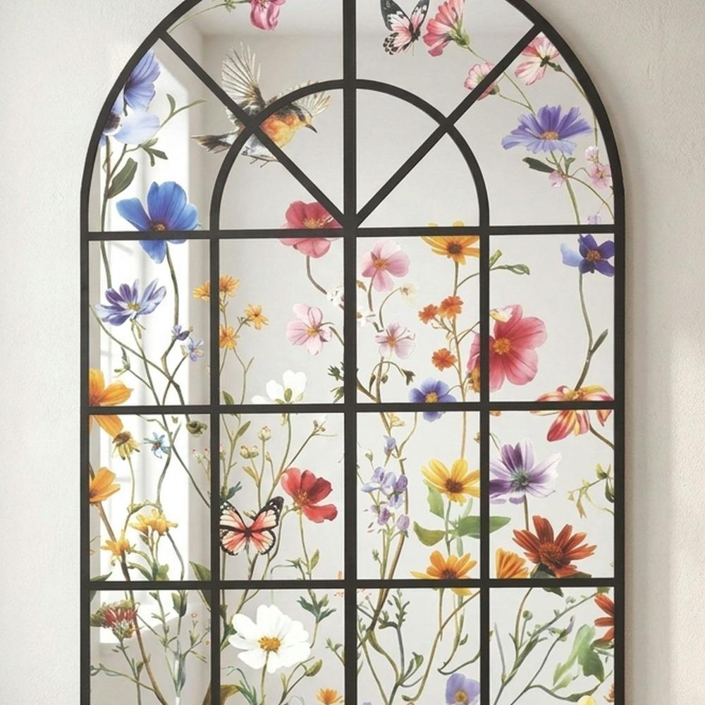 Garden Greatness Floral Arch Window Style Mirror
