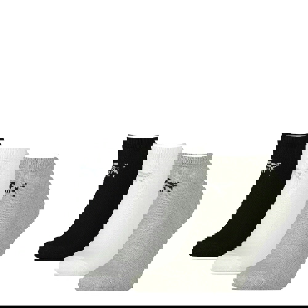 Puma Unisex Adult Trainer Socks (Pack of 3) - Grey/Black/White