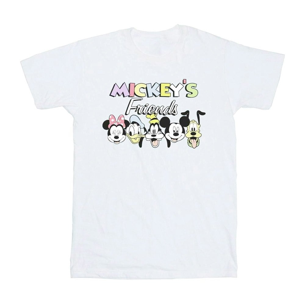 Disney Mens Mickey Mouse And Friends Faces T-Shirt - White