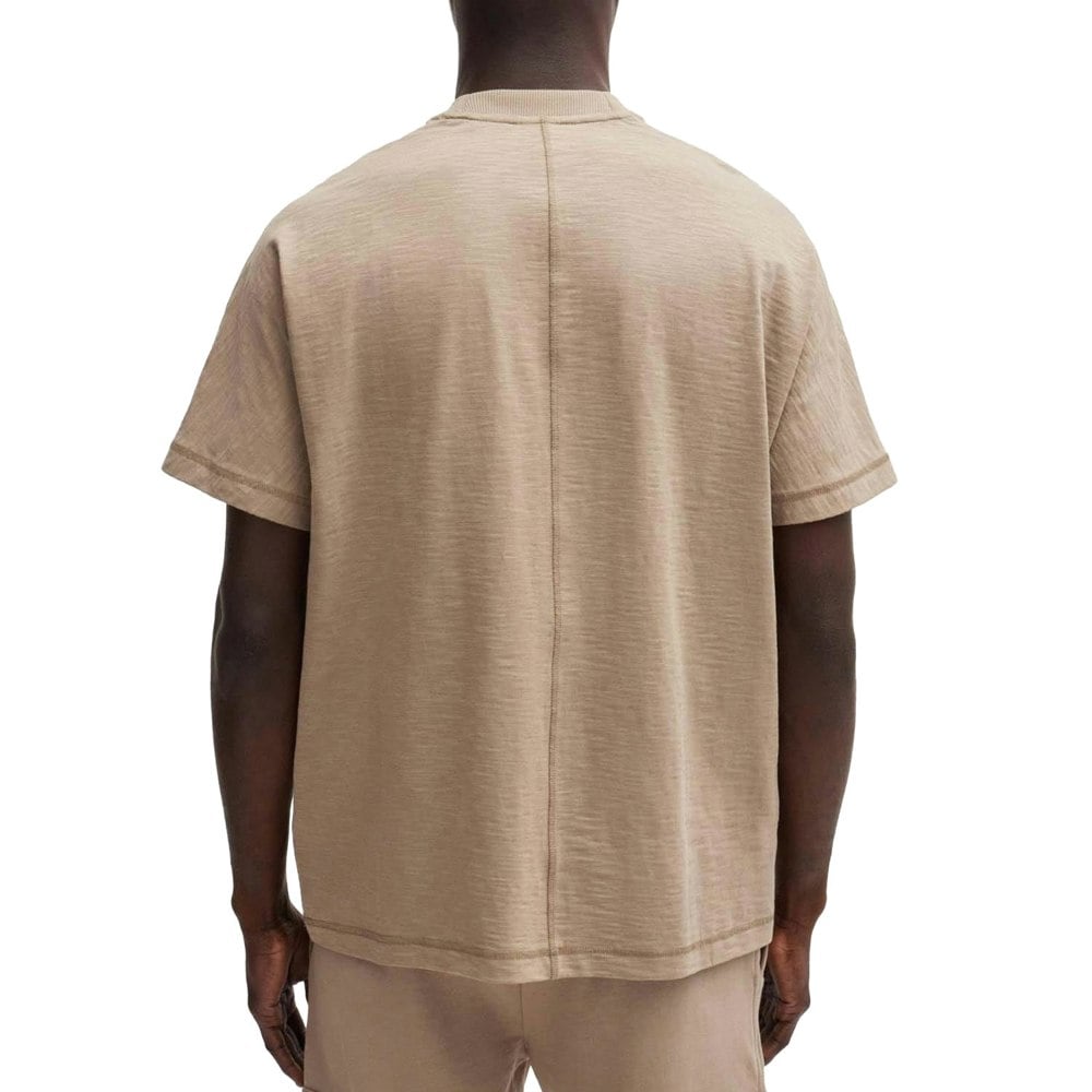 Boss Mens Tonal Logo Relaxed Fit T-Shirt - Brown