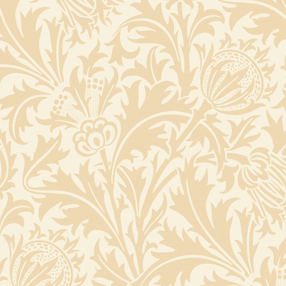 Hoopla Walls Thistle Damask - Soft Gold 10m Wallpaper