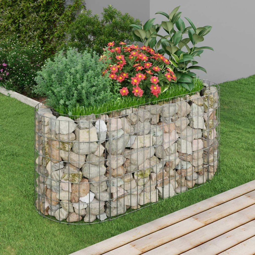 Berkfield Gabion Raised Bed Galvanised Iron 120x50x50 cm