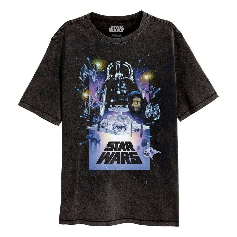 Star Wars Unisex Adult Vintage Poster T-Shirt - Black