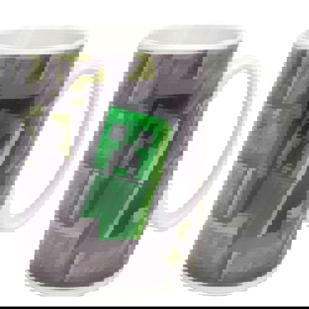 Minecraft Creeper Heat Changing Mug - Grey/Green