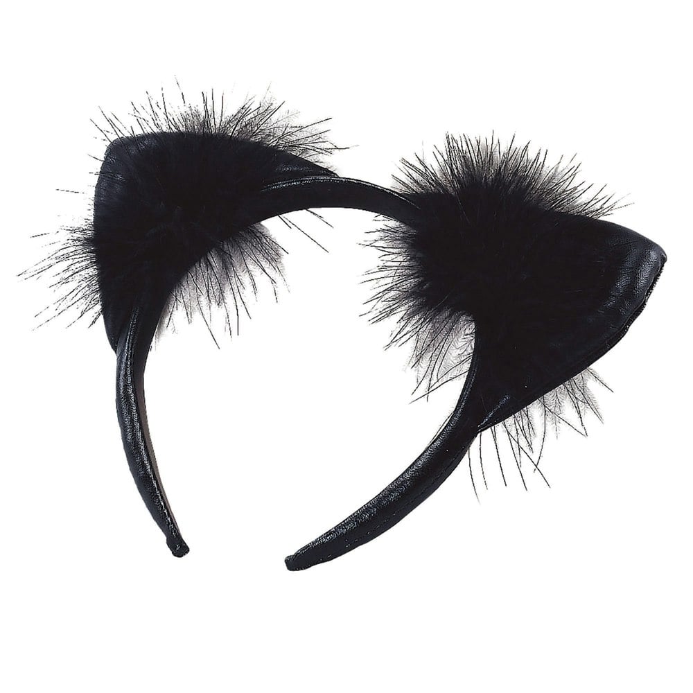 Bristol Novelty Unisex Adults Vinyl Cat Ears - Black
